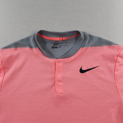 Nike Shirt Mens Medium Pink Gray  Blade Collar Performance Golf Polo 833153 - Image 1 of 4