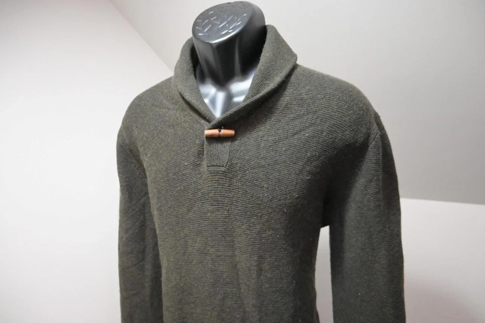 Suéter Banana Republic Cuello Chal Mezcla Lana Verde/Marrón Informal Para Hombres Talla XL Foto 1 de 4