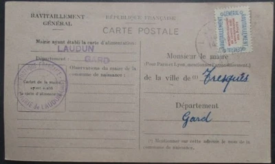 Service 15A sur carte de ravitaillement de Laudun (Gard) pour Tresques (Gard) - Photo 1/2