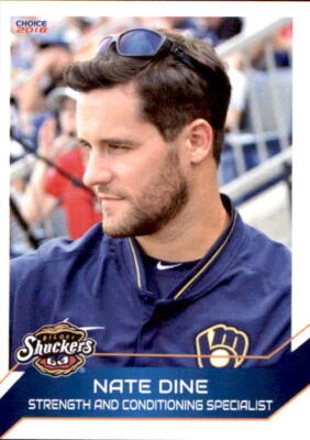 2018 Biloxi Shuckers Choice #32 Nate Dine Strength Coach Omaha Nebraska NE Card - Image 1 of 2