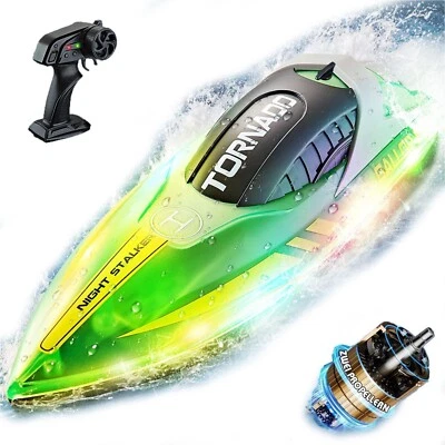 RC-Boot Ferngesteuertes Boot für Pool, 2,4 GHz RC Boot Kinder mit LED-Licht - Bild 1 von 4