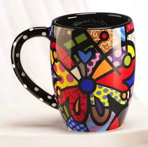 ROMERO BRITTO SCHMETTERLING RUNDER BECHER 12 OZ - NEU - Bild 1 von 2