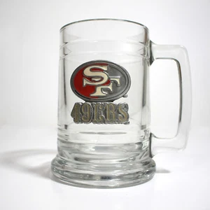 Vintage NFL San Francisco 49ers Football Glass Mug Beer - Picture 1 of 2