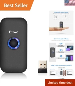 Mini 1D Bluetooth Barcode Scanner, 3-in-1 Bluetooth & USB Wired & 2.4G Wirele... - Picture 1 of 10