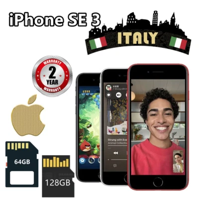 NUOVO Apple iPhone SE 3a gen - 64GB 128GB - Nero Bianco Rosso (Sbloccato) - Immagine 1 di 4
