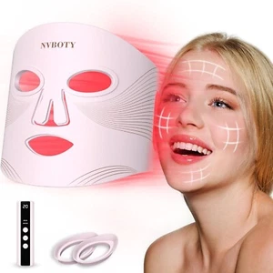 NVBOTY LED Face Mask Light Therapy 4 Modes Portable Red Light Therapy face Recha - Picture 1 of 7