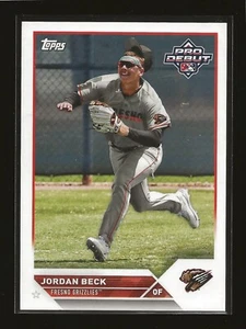 2023 Topps Pro Debut Jordan Beck Base Card Fresno Grizzlies (#PD-109) - Picture 1 of 2