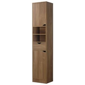 Freestanding Bathroom Cabinet Unit Oak Vanity Cupboard Storage Unit with Drawer