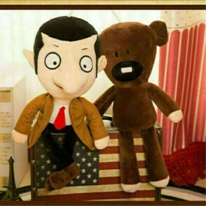 2 piezas Niños Mr. Bean + Oso de peluche regalos oso película muñeca suave juguete de peluche 30 cm - Imagen 1 de 6