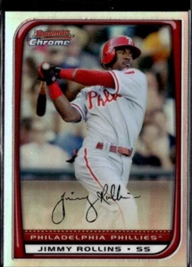 JIMMY ROLLINS 2008 BOWMAN CHROME REFRACTOR  !! 🔥🔥 PHILADELPHIA PHILLIES - Picture 1 of 2