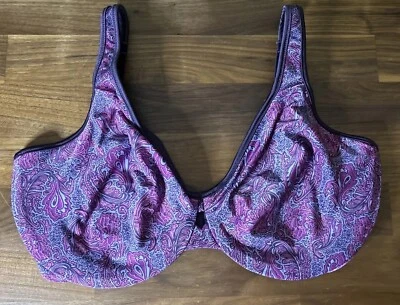 Lilyette 36DD Keyhole Paisley Underwire Minimizer 0904 Bra Nylon Second Skin - Image 1 of 4