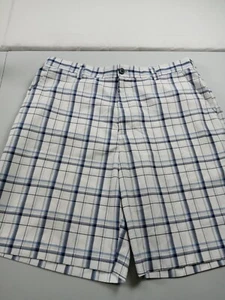 Izod Golf Shorts Extreme Function Men Size 36 Blue Checkered Athleisure Outdoor - Picture 1 of 13
