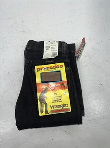 New Boys Black Wrangler Cowboy Cut Pro Rodeo Denim Jeans. 10/25 B-35 - Picture 1 of 9