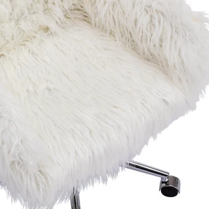 HengMing Modern Faux Fur Office Chair, Fluffy Vanity Chair for Girls - Picture 1 of 12