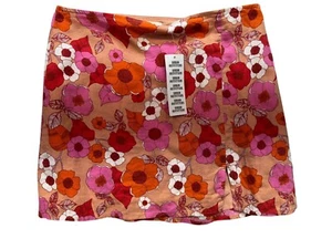 Urban Outfitters Floral Mini Pencil Skirt Womens Sze M Pink Orange Slit NWT - Picture 1 of 14