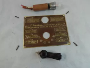 Silvertone Radio Model 7103 Wire Recorder Selector Cover, Knob & Light Parts - Picture 1 of 4
