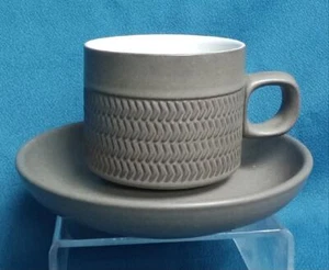 Denby Chevron Tea Cup and Saucer - 4 ring - Picture 1 of 4