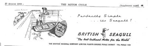 2 x 1959 Adverts for 'BRITISH SEAGULL' Boat Outboard Motors (2) Small Print Ads - Picture 1 of 2