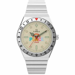Orologio TIMEX LAB ARCHIVE 1971 TW2V25800 Coca Cola Acciaio Beige Vintage - Foto 1 di 5