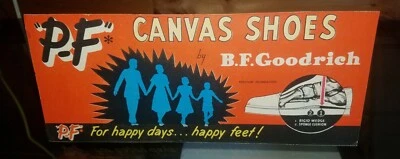P.F. vintage años 40 FLYERS contador de cartón adv. 5 x 12" B.F. Goodrich ¡Nuevo! Foto 1 de 4