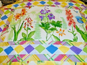 Quilted Patchwork Pillowsham, Multicoloured with floral design, 50 x 75 cm - Picture 1 of 3