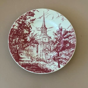 Syrakus China 10,25" Teller "Trinity Lutheran Church" rosa auf cremeweiß 1951 - Bild 1 von 10
