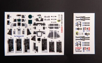 Kelik K48068 1:48 F-14A Tomcat  late interior 3D decals for Tamiya kit - Image 1 of 4