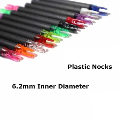 50pcs Archery Arrow Nock For ID6.2mm Carbon Arrow Shaft Compound Traditional Bow - Image 1 of 4
