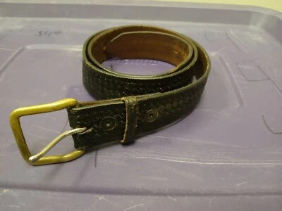 Don Hume Brown Leather Duty Belt Hunting Law Enforcement Tooled Leather B109 38 - Imagem 1 de 4