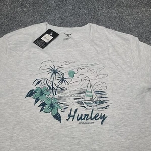 Hurley Shirt Mens Large Gray White Heather Sailboat Surf Surfer New Tee 3235 - Picture 1 of 11