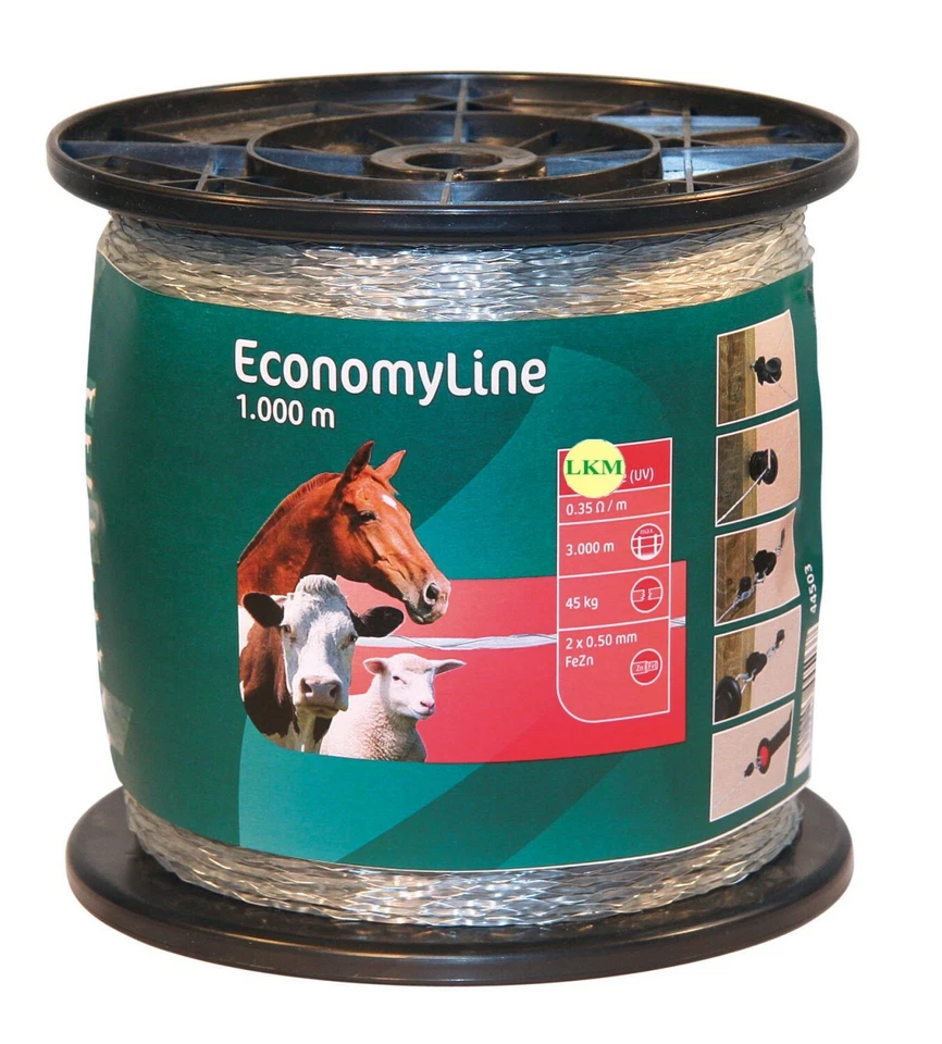 Monolitze 1000m Weidezaundraht Litze Draht Weidezaun