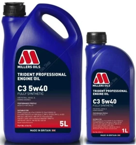 Millers Oils Trident 5W40 C3 Fully Synthetic Engine Oil, LL04 Dexos 2 - Picture 1 of 14