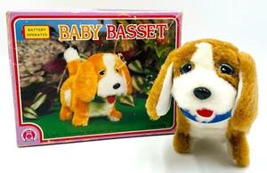 Vintage Baby Bassett Dog Puppy Toy 408 Jamina Original Box 1985 Christmas Dog - Picture 1 of 13