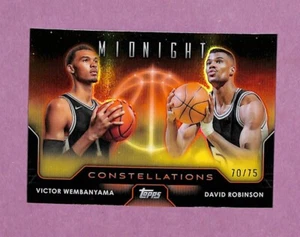 2023-24 Topps Midnight Constellations Victor Wembanyama David Robinson Spurs/75 - Imagen 1 de 2