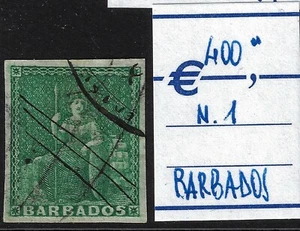 Barbados YV 1 1852 1/2 d. used - Imagen 1 de 1