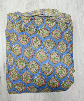 25 Yard Hand Block Print Handmade Cotton Indian Natural Sanganeri Print Fabric - Image 1 of 3