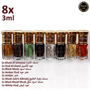 8x Olio Profumato Arabo Muschio Nero 3ml Ambra Oud Tahara Alta Qualità مسك أسود OFFERTA - Foto 1 di 9
