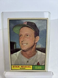 1961 Topps #290 Stan Musial St. Louis Cardinals Crease Raw Ungraded Set Filler - Picture 1 of 5