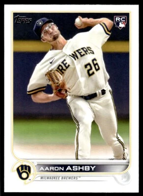 2022 Topps Baseball Card Aaron Ashby Rookie Milwaukee Brewers #78 - Image 1 of 2