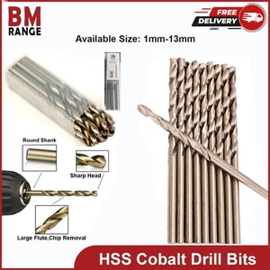 HSS Gold Cobalt Jobber Drill Bit For Stainless & Hard Steel Drills - Picture 1 of 21