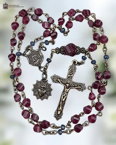 El Rosario de Jesús 41 cuentas coronilla reliquia | bronce patrimonio | jade rojo y azul - Imagen 1 de 7