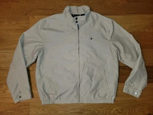 Tommy Hilfiger Microfiber Harrington Jacket Mens L Tan Khaki Full Zip  - Picture 1 of 5