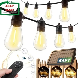 Addlon 54(48+6) FT Solar String Lights Outdoor Waterproof with USB Port & Remote - Picture 1 of 11