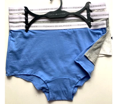Tommy Hilfiger 3 件装舒适内裤女式 L 码内衣内裤海军蓝 — 第 1/4 张图片