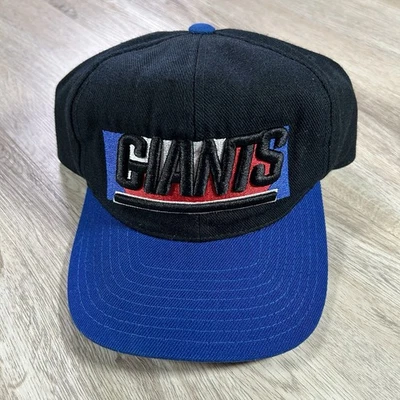 De Colección New York Giants Snapback Sombrero NFL Fútbol Pro Jugador Negro Azul Gorra de Lana Foto 1 de 4