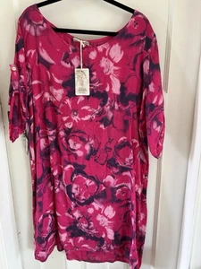 NEU MIT ETIKETT STELLA MARTINI ROSA MIX LEINEN KLEID KURZARM MIT OPTIONALEN ETIKETTEN GRÖSSE 2X - Bild 1 von 9