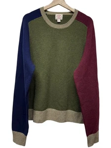 Brooks Brothers Mens Shetland Wool Crewneck Sweater Colorblock Elbow Patch XXL - Picture 1 of 5