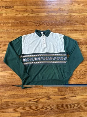 Vintage Blair Mens Long Sleeve Collared Shirt With Aztec Design Size Large - Image 1 of 4