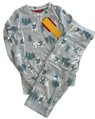 Juego de pijama tejido gofre árbol de Navidad Holiday #FamJams 10 azul, gris Foto 1 de 4