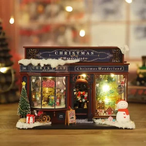 Christmas Wonderland Dollhouse Kit - Miniature Wizardi Roombox Kit F07M51-79-... - Picture 1 of 5